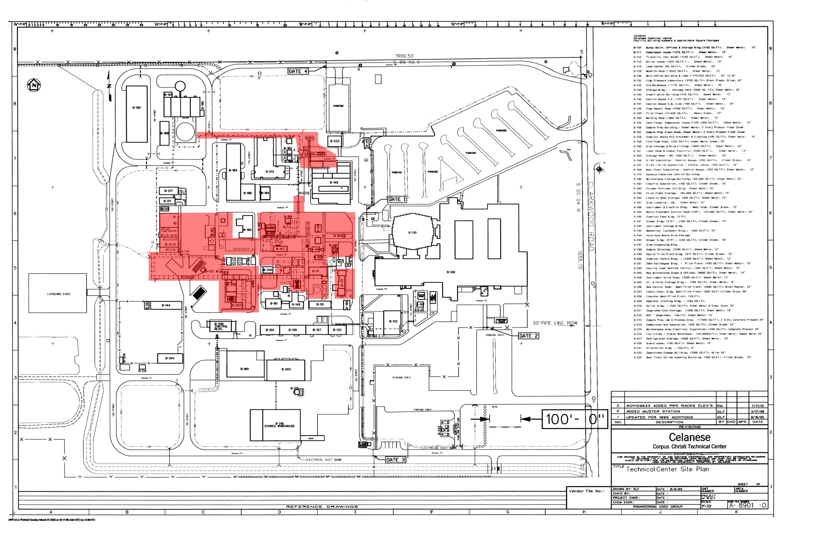 Historic Celanese site plan